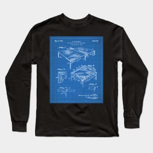 Table Tennis Patent - Tennis Art - Blueprint Long Sleeve T-Shirt